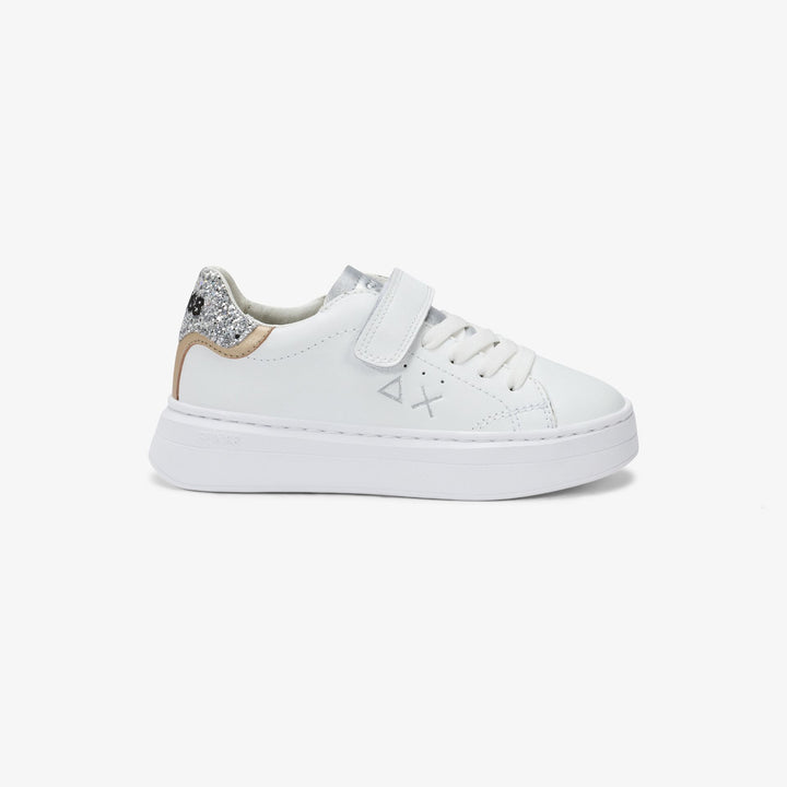 Sneaker Girl's Grace in PU bianco/argento - SUN68
