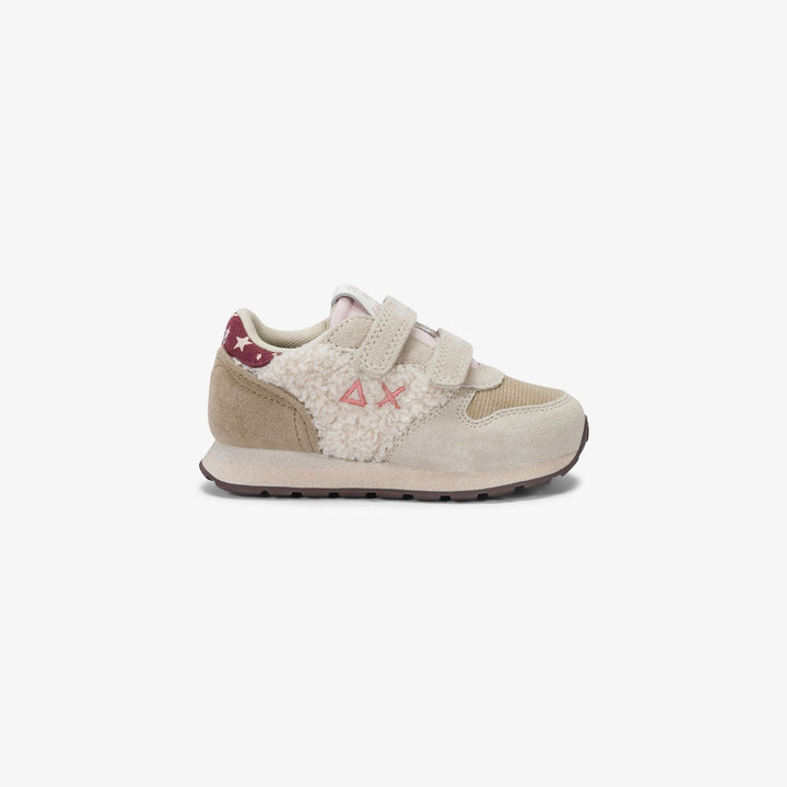Sneaker Girl's Ally Winter in suede e teddy bianco panna - SUN68