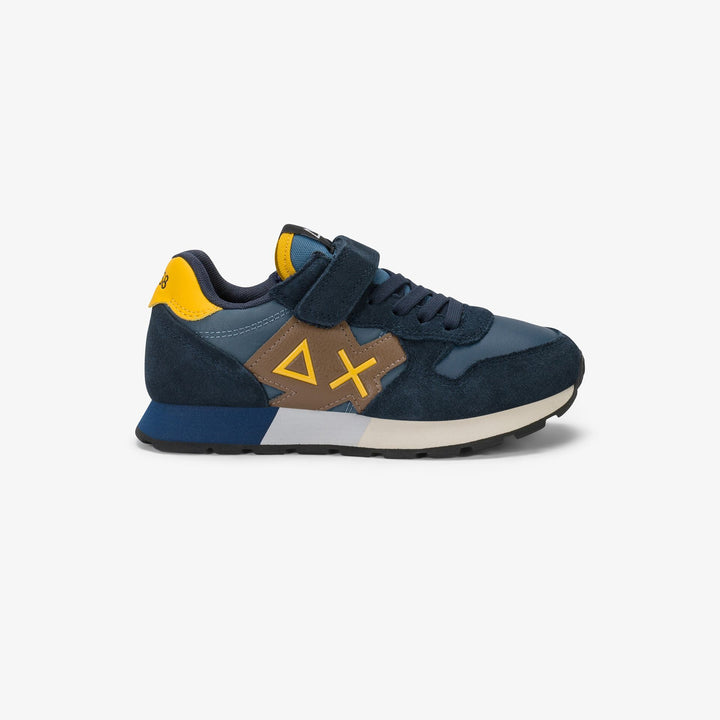 Sneaker Boy's Jaki Bicolor in nylon e suede navy blue - SUN68