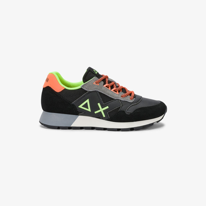 Sneaker Boy's Jaki Fluo in nylon e suede nero - SUN68