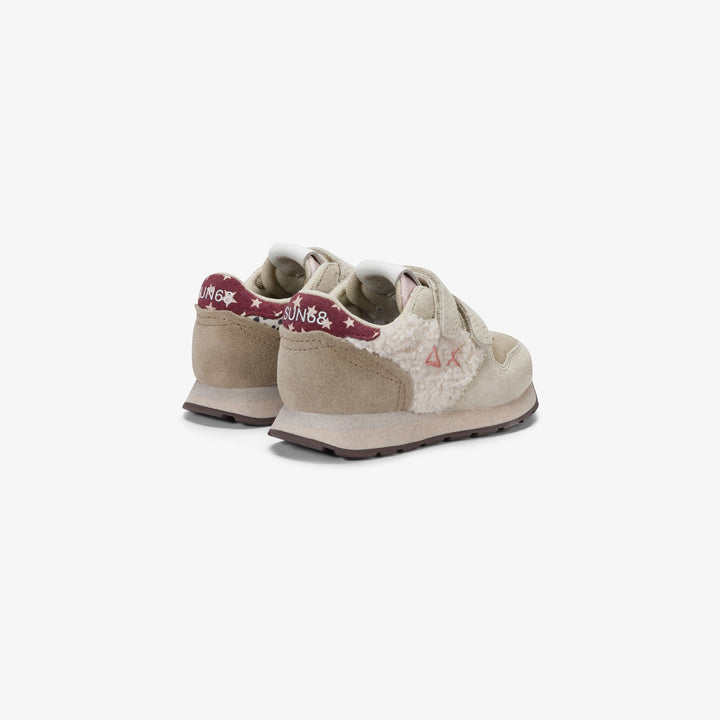 Sneaker Girl's Ally Winter in suede e teddy bianco panna - SUN68