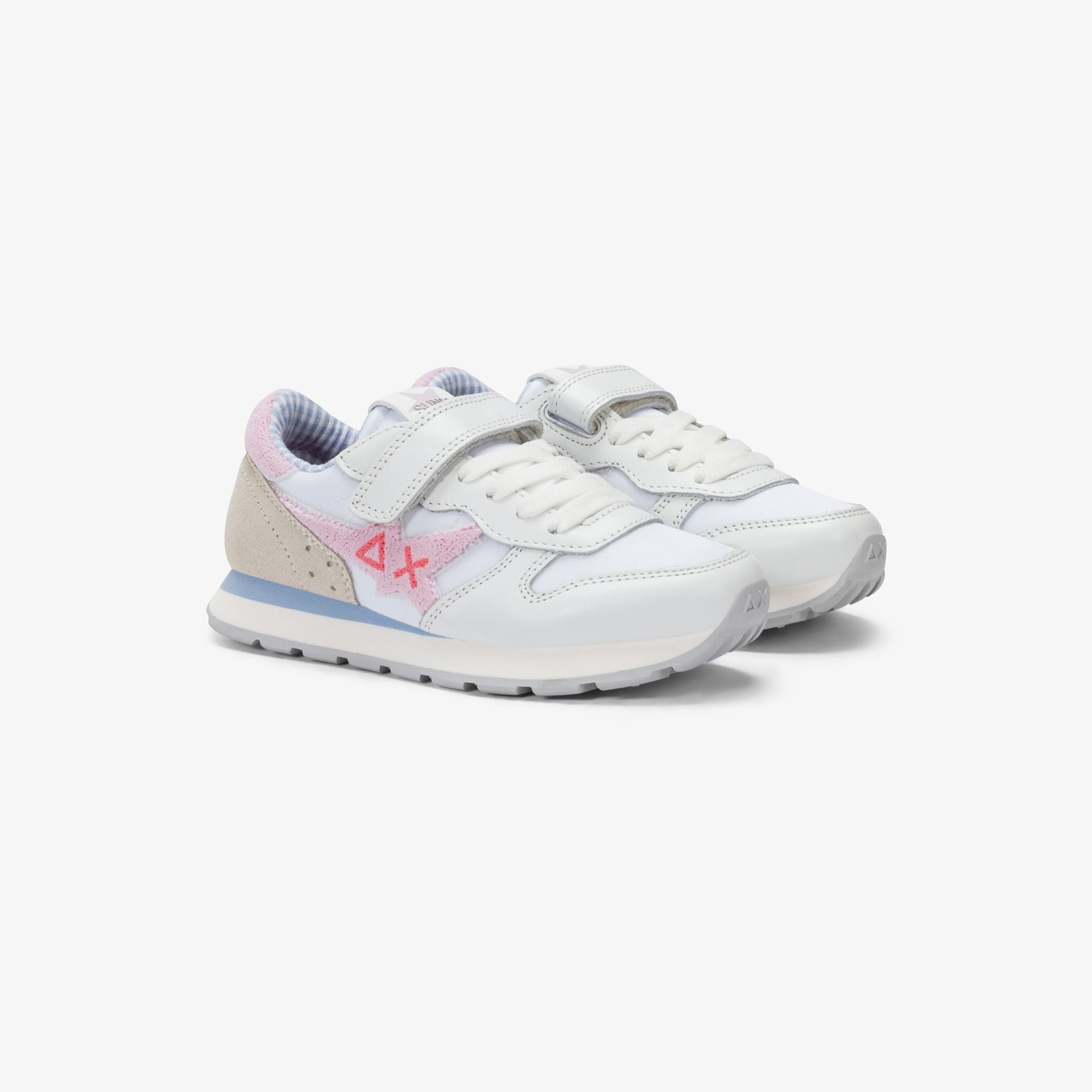 sneaker-girls-stargirl-sponge-in-pelle-e-nylon-bianco-rosa-sun68
