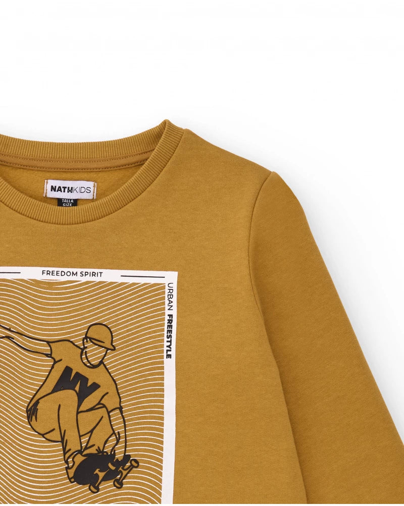 felpa-senape-per-bambino-con-stampa-skater-nath