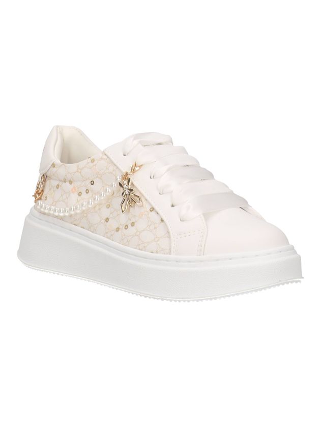 Sneakers Patrizia Pepe PPK326  bianco e platino - PATRIZIA PEPE